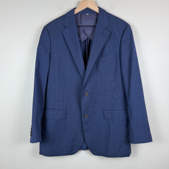 Bonobos Tollegno 1900 Blazer Men 40R Blue Check Stretch Wool‎ Italy Standard Fit